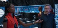 Okoye is calling Shuri Earth-199999