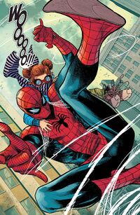 Ultimate Spider-Man Vol 4 3 The first appearance of the red and blue colored costume