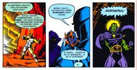 Drax the Destroyer interferes Thanos to take the Cosmic Cube