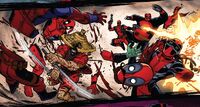 Deadpool of 616 and Watari of 11542 vs Evil Deadpool Corps