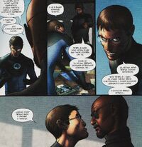 Reed Richards is arguing with Nick Fury Earth-1610