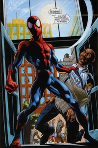 Человек-Паук грабит банк.