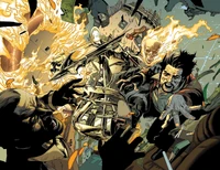 Уоррен подвергается нападению Призрачного Гонщика.