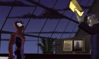 Spider-Man and Bolivar Trask with documents TRN005