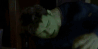 Bruce Banner turns into the Hulk at the second time
