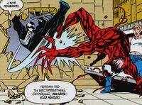 Venom and Carnage's battle in the jail
