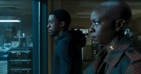 BP T'Challa and Okoye are listening interrogation of Klaue