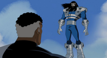 Graviton and Nick Fury face to face