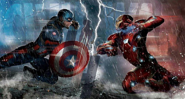 Concepto de arte de Capitán América Vs Iron Man en CivilWar