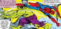 Spider-Man is attacked by Hulk