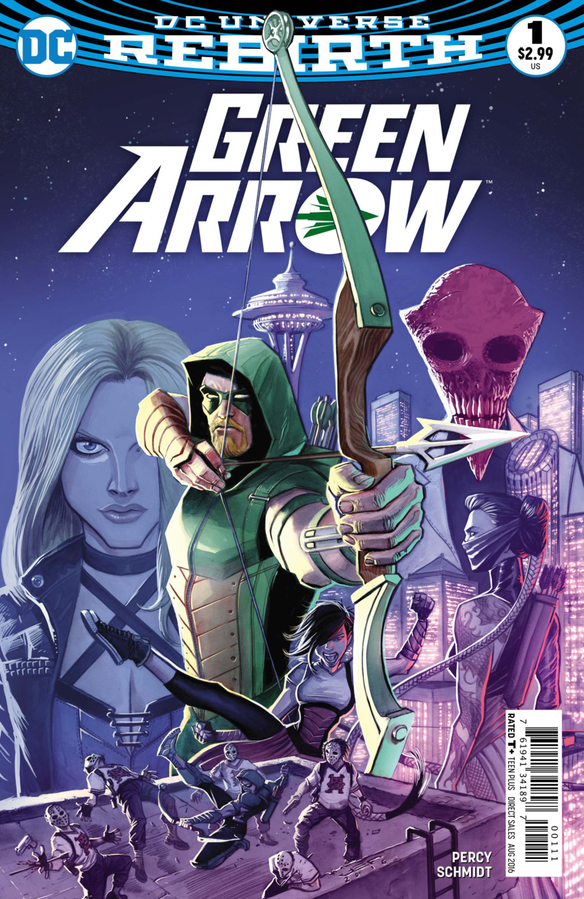 Who are all the characters on the Green Arrow #1 cover?