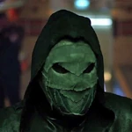 In costume as Prometheus from Earth-X Arrow 2017
