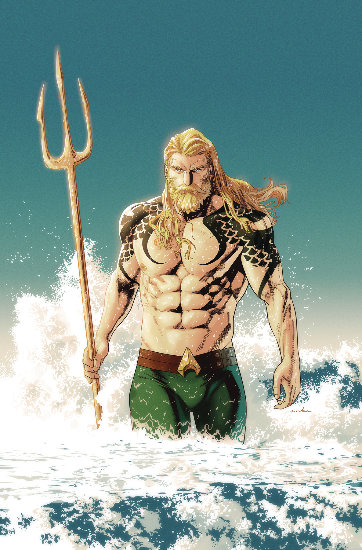 Aquaman Anime puntelli Arthur Curry Orin Heroes Trident of Neptune