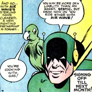 Static the Parrot Earth-Two Air Wave's pet