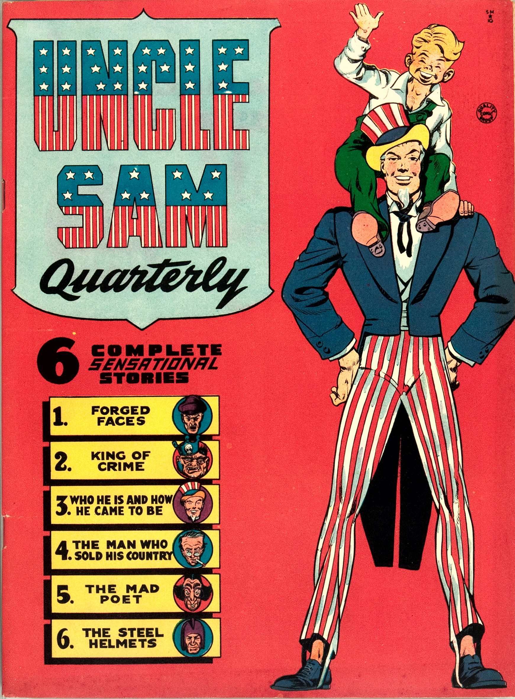 Vintage World War II Poster of Uncle Sam Shaking Hands with a