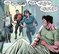 The Kent Family comfort Superman after his Kryptonite-induced coma