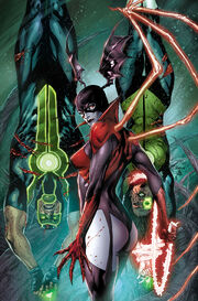 Green Lanterns at the mercy of Bleez