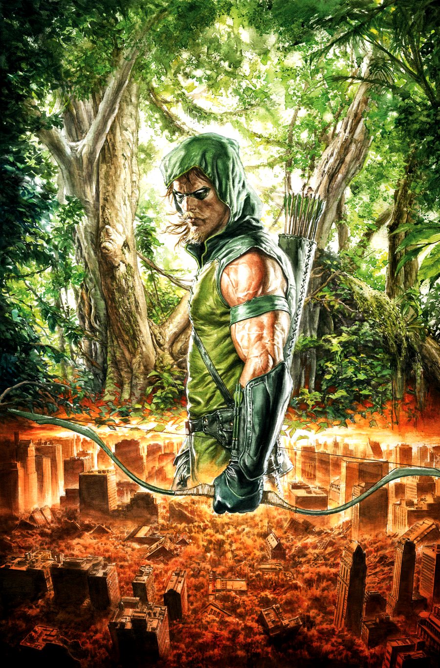 Who are all the characters on the Green Arrow #1 cover?