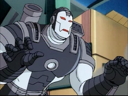 War Machine on Spider-Man.