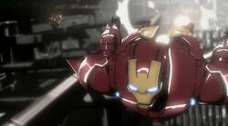 Iron Man shows off his superior armor abilities