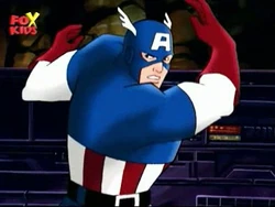 Captain America fights alongside the new Avengers.