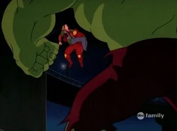 Here he comes to save the day