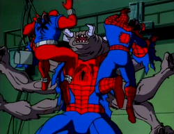 Scarlet Spider and Spider-Man are attacked by the recently mutated Man Spider