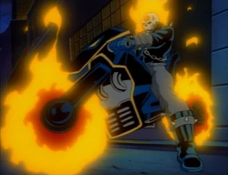 Ghost Rider on his motorcycloe