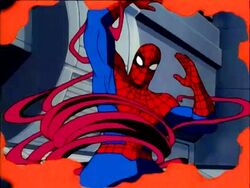 Carnage attaches itself to an enraged Spider-Man.