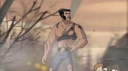 Logan seeing the damage