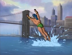 Here he comes to save the day