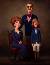 A portrait of Fred and his family