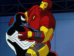 Venom overpowers Iron Man