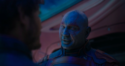 Drax giving  advice from 