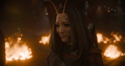 Mantis smiling in battle