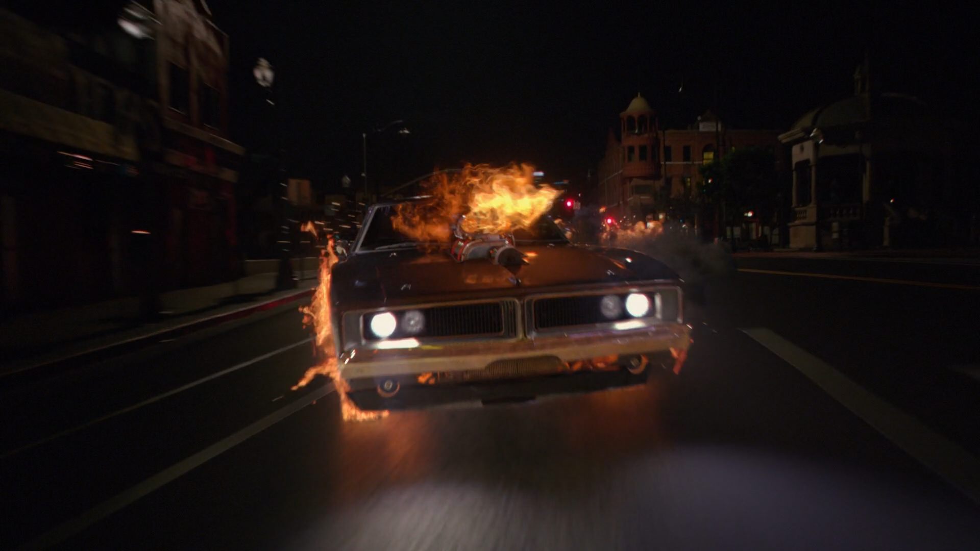 ghost rider car on fire