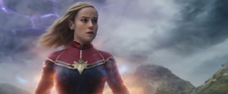 Captain Marvel oversees the evacuation