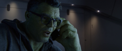 Hulk using his iPhone