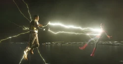 Electro shooting electricity at 