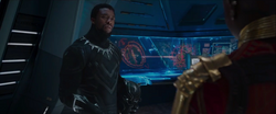 T Challa habla con Okoye