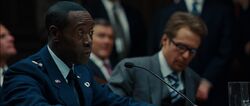 Don Cheadle James Rhodey Rhodes Sam Rockwell Justin Hammer Iron Man 2 Pic