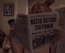 Репортаж в газете о нацистах на Восточном фронте.