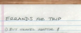 Errands For Trip - Peter's To-Do List