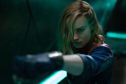 Captain Marvel fighting  on 