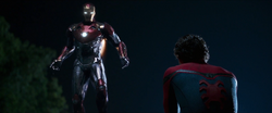 Iron Man tras salvar a Peter
