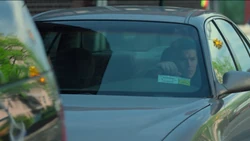 Todd waiting to drive  to safety