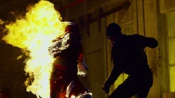 The  sets  on fire
