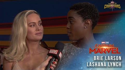 Brie Larson, star of Captain Marvel, and Lashana Lynch LIVE on the Red Carpet!