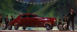The first hovercar being displayed on stage