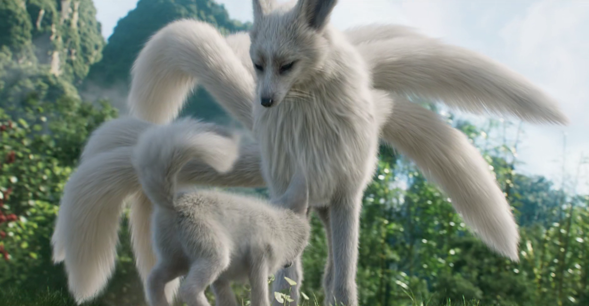 Shadow Fox Tail (White Fox) (10-16)